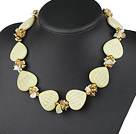 18 inches pearl crystal and lemon stone necklace