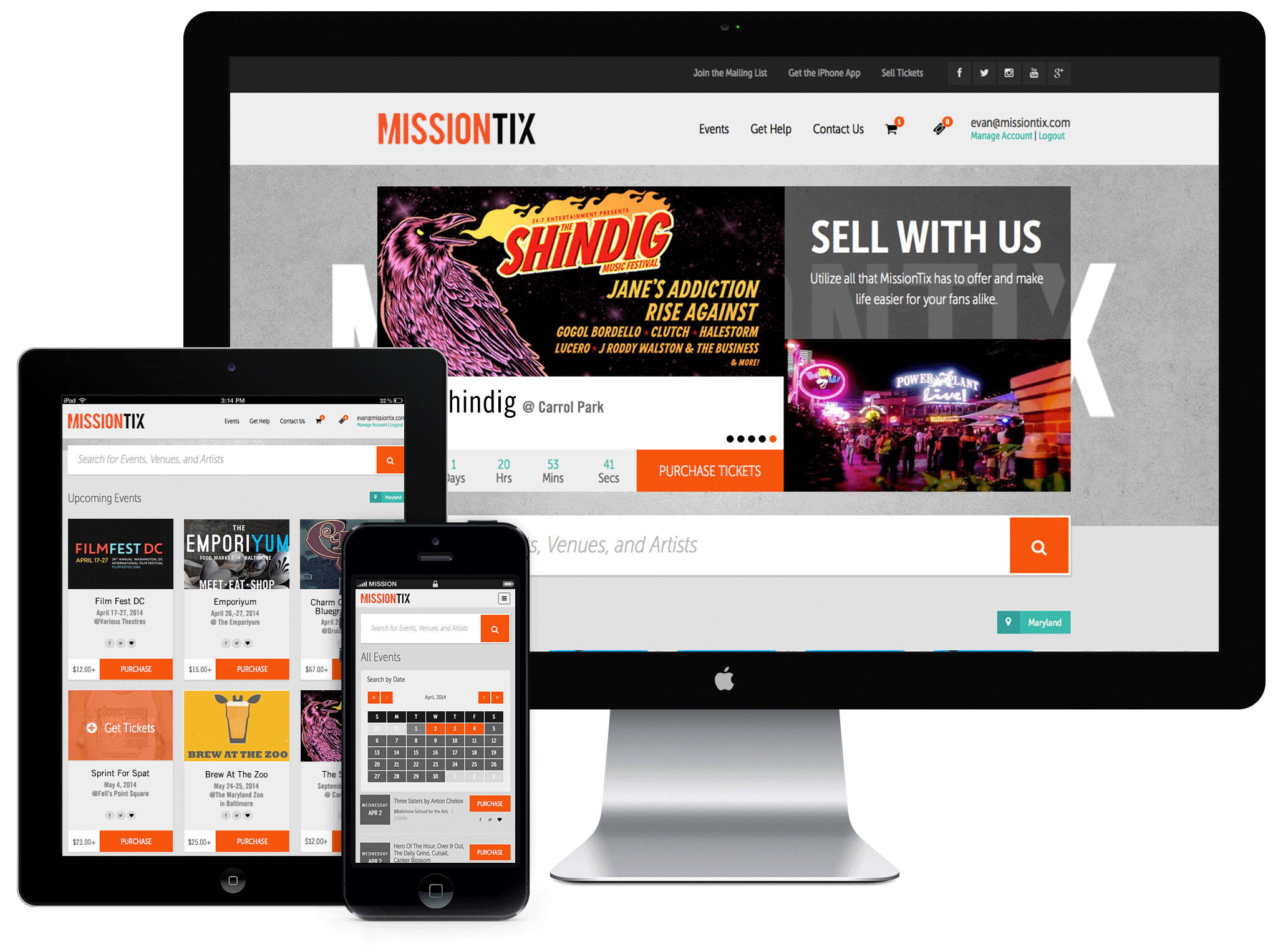 MissionTix provides an online ticketing platform and consumer portal for events, concerts, fundraisers and the like.