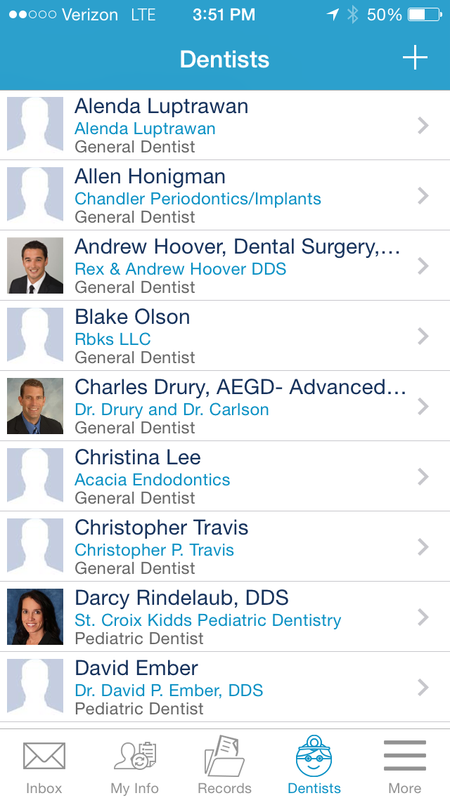 MyDentalFiles iOS - View Dentists