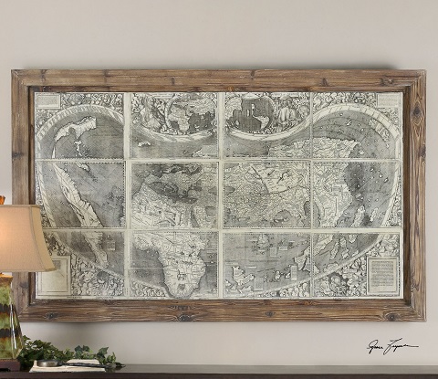 Uttermost Treasure Map Framed Art 34025