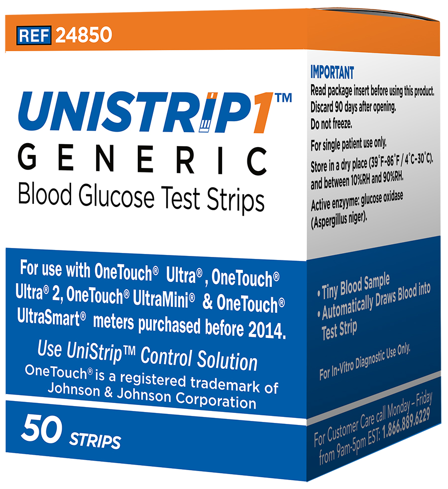 UniStrip Generic Blood Glucose Test Strips