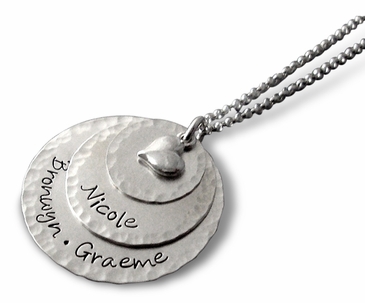 Family Stacking Charms Sterling Silver Necklace