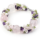 Natural Rose Quartz Bracelet for Women 2014 Spring Fashion Bracelet