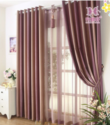 Purple Ombre Two Panels Striped Curtains for Living Room