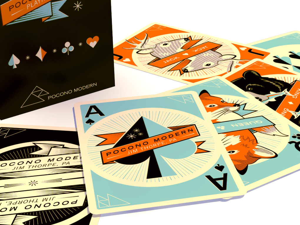 Pocono Modern Mid-Century Inspired Playing Cards