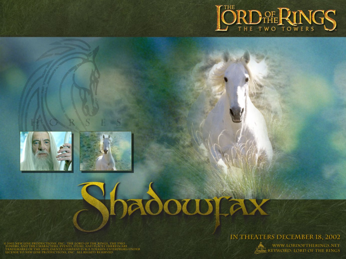 Blanco as Shadowfax in a poster for Lord of The Rings The Two Towers