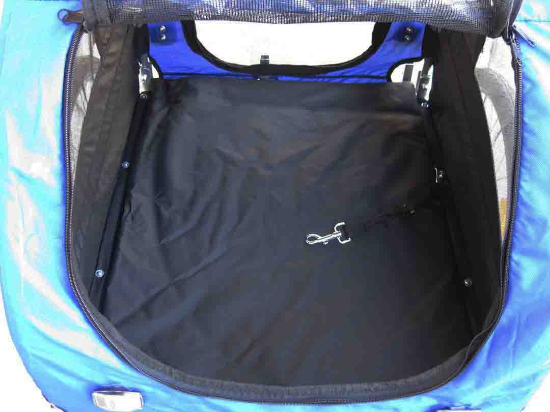 View of inside the dog stroller