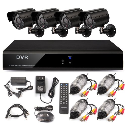 8 Channel CCTV Security System (H.264 DVR Recorder with 4 Day-Night ...