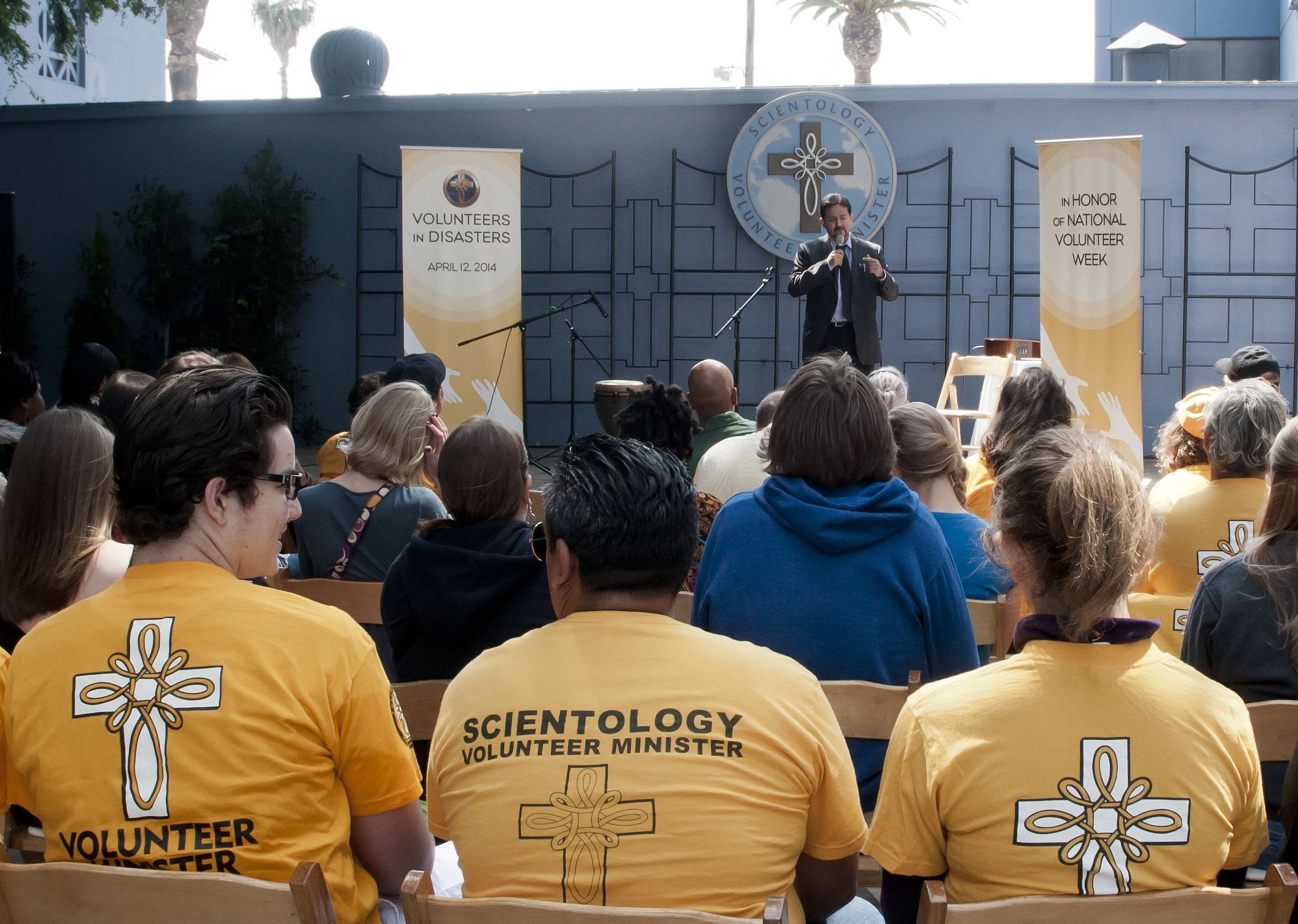 At a disaster preparedness event at the Church of Scientology April 12, 2014, Abel Varela, Hollywood Emergency Leadership Project (HELP) Co-Chair, spoke of the importance of community support.