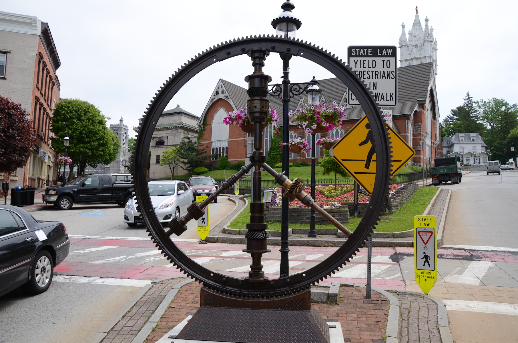 James Havens’ “Let’s Roll,” one of three sculptures from the “Ossining in 3D” bicentennial sculpture exhibit to become a permanent fixture in the Village of Ossining.