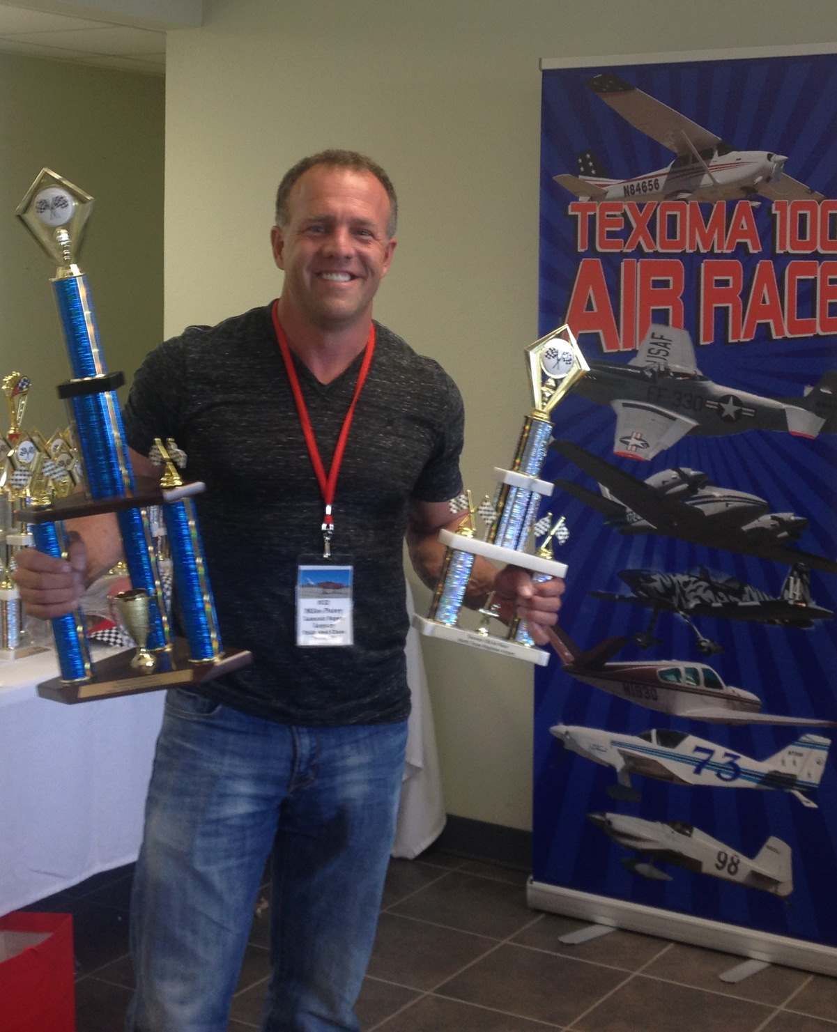 Mike Patey with aviation awards