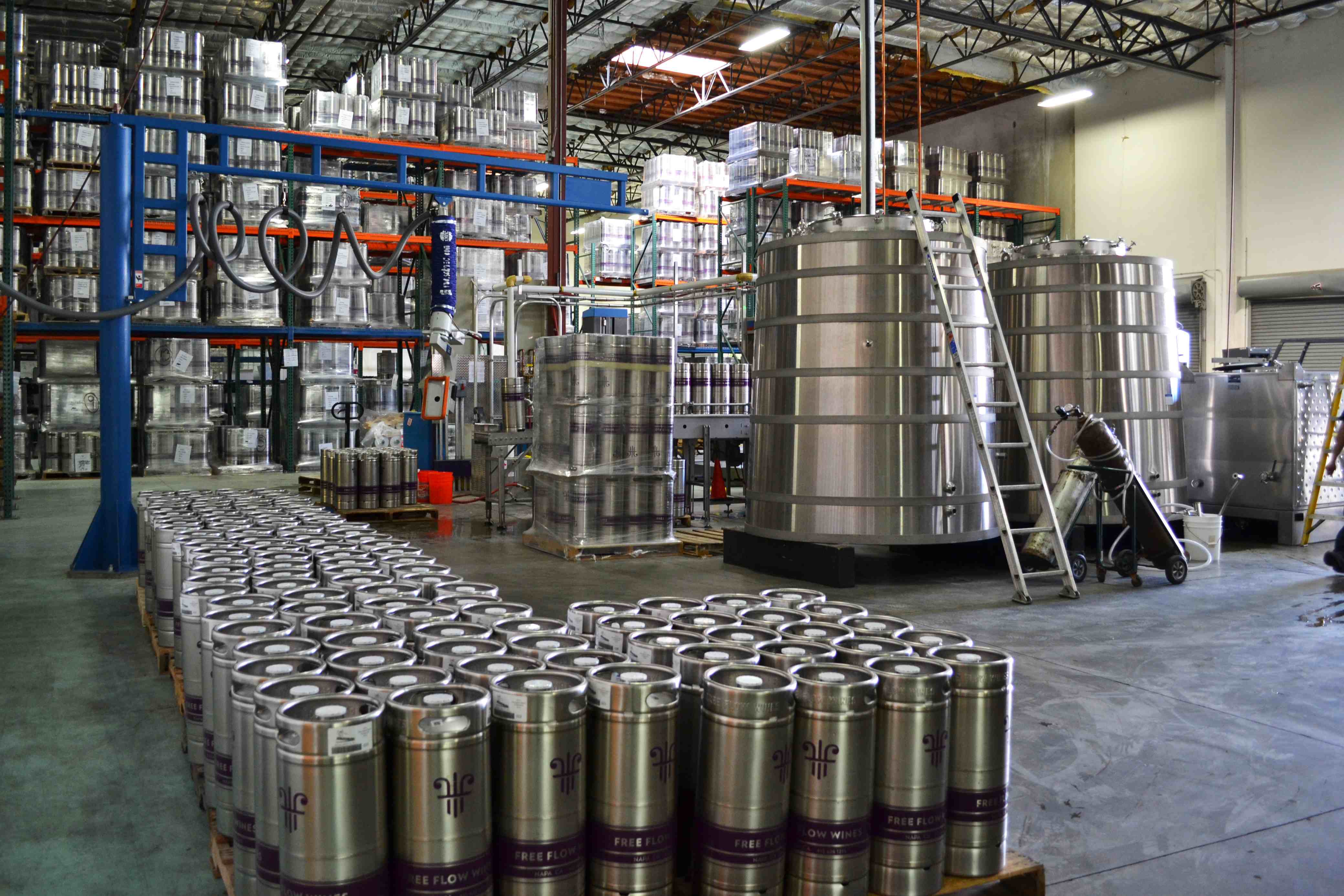 A Free Flow Wines keg holds the equivalent of 26 wine bottles and each keg that goes into distribution will save 2,340 lbs. of trash from the landfill over its lifetime.