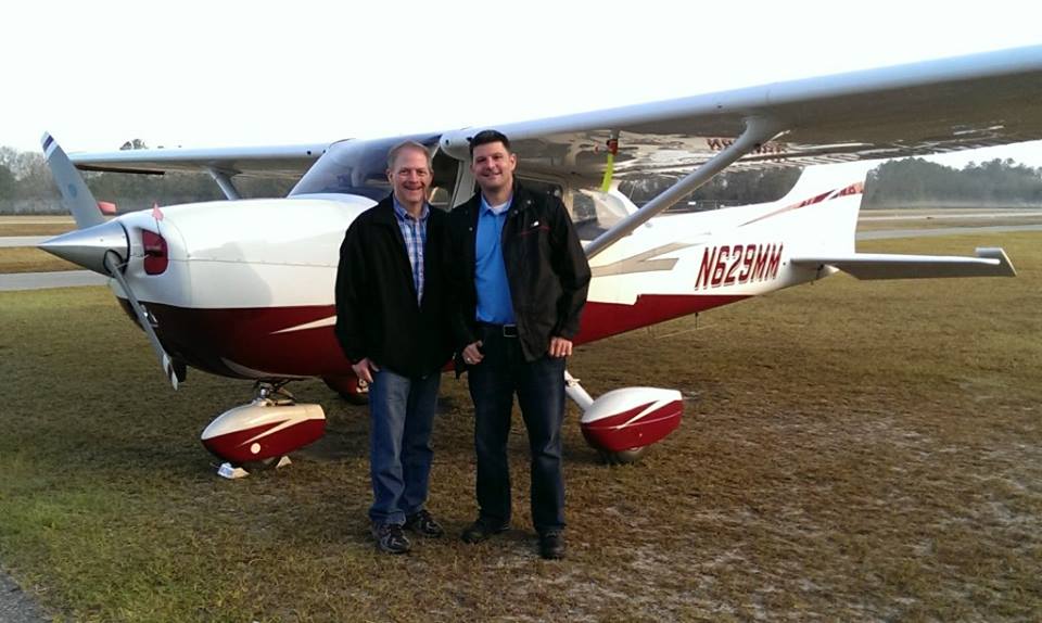 GME founder Jason Moss with pilot Mike McGraw of McGraw Enterprises