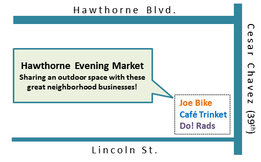 Location for the Hawthorne Evening Market