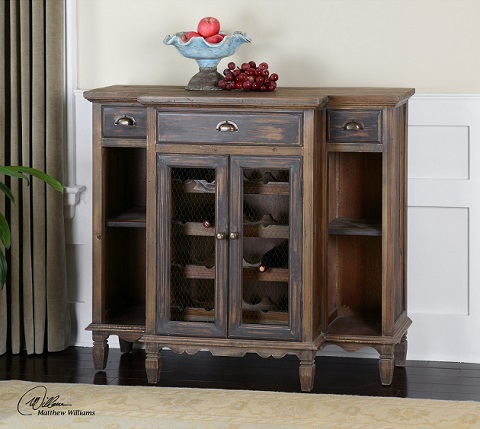 Uttermost Suzette Wood Wine Cabinet 24371