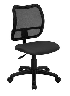 Flash Furniture Mid-Back Mesh Task Chair with Gray Fabric Seat WL-A277-GY-GG
