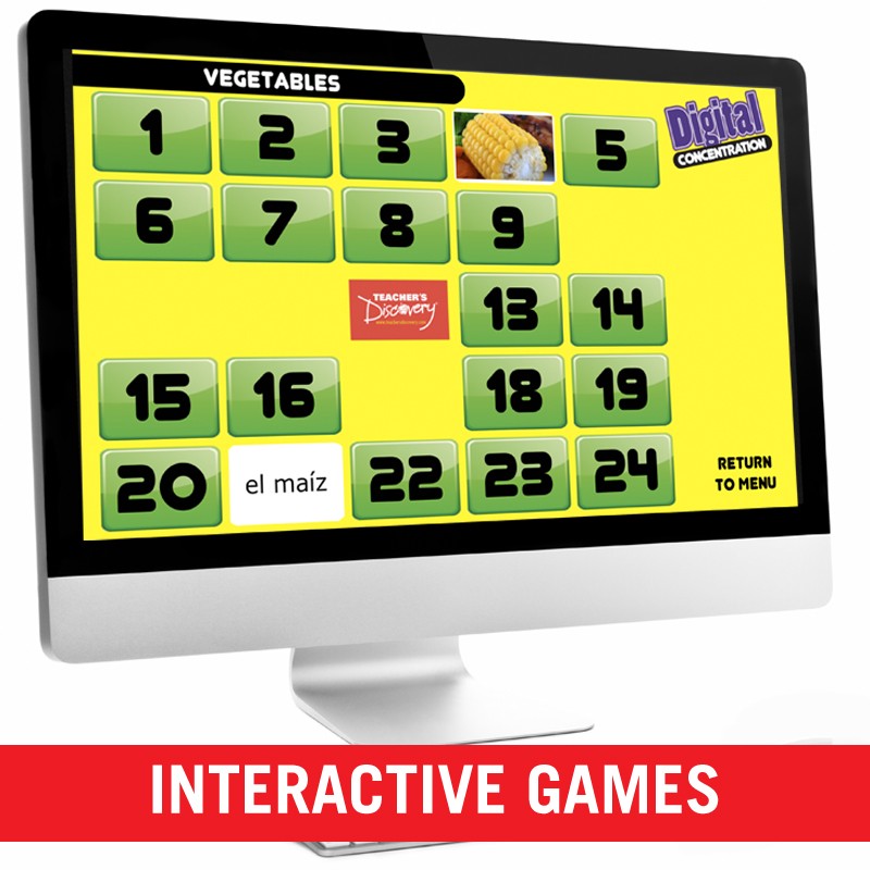 Voces contains multiple interactive digital games to help reinforce all vocabulary sets.