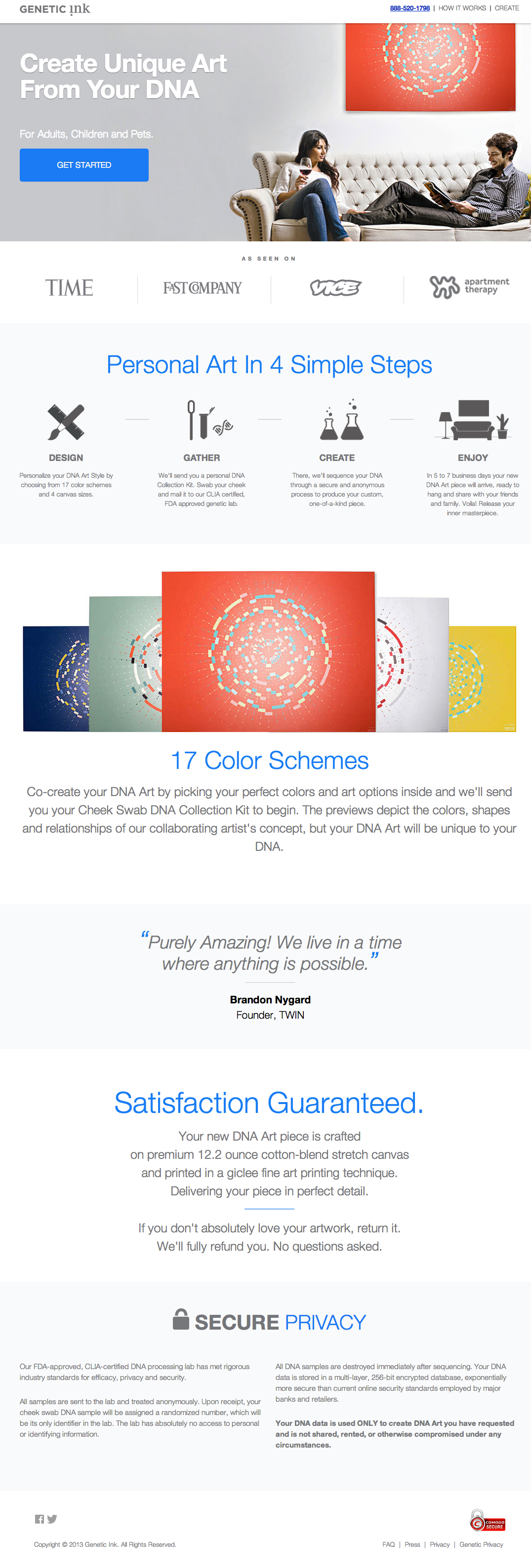 Genetic Ink doesn't just create DNA Art, but a beautiful experience for its customers.