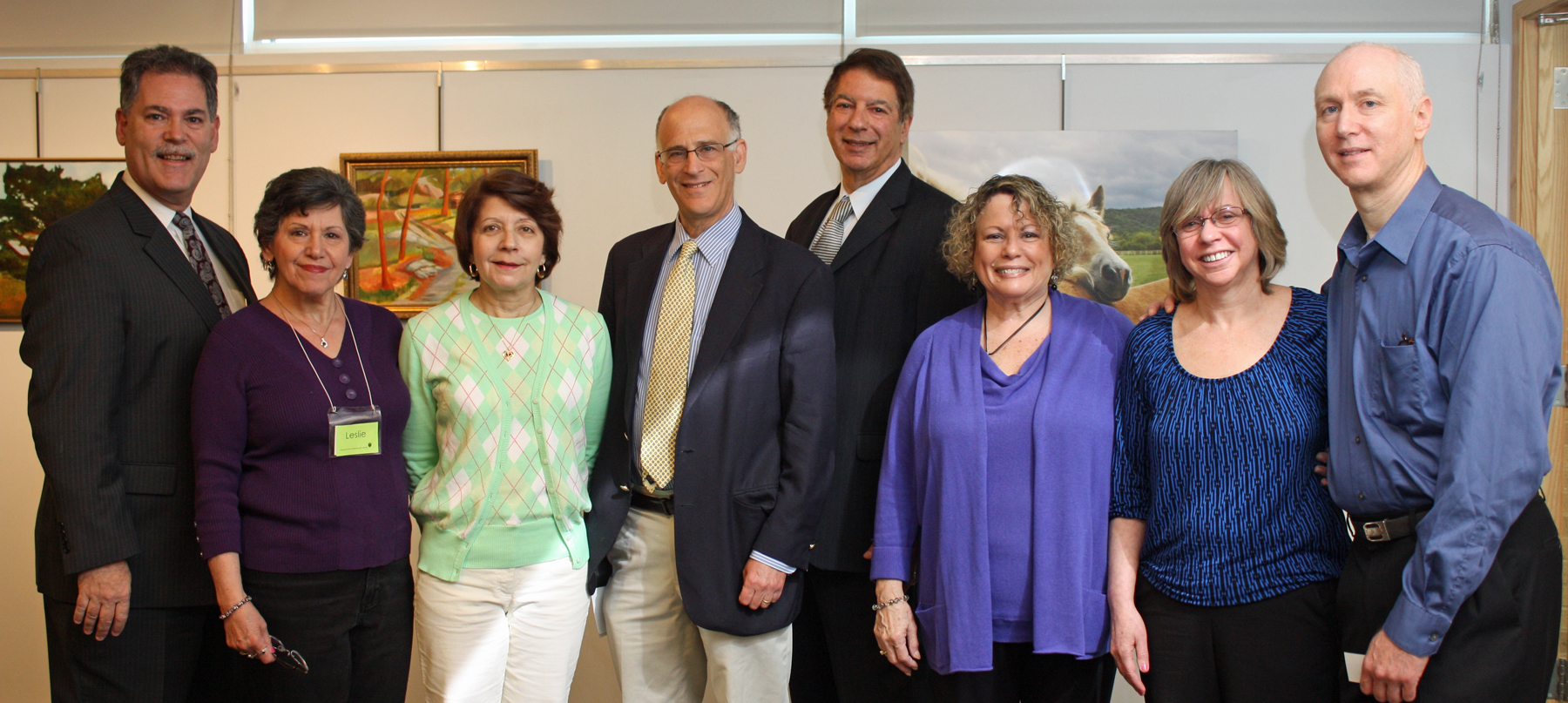 L-R: David Goldwasser; HLAA member Leslie Berger; Secretary Debbie Dolgin Wolfe; Greenburgh Town Supervisor Paul Feiner; Steve Wolfert; President Roberta Seidner; VP Anita Goldwasser; Cory Deitchman.