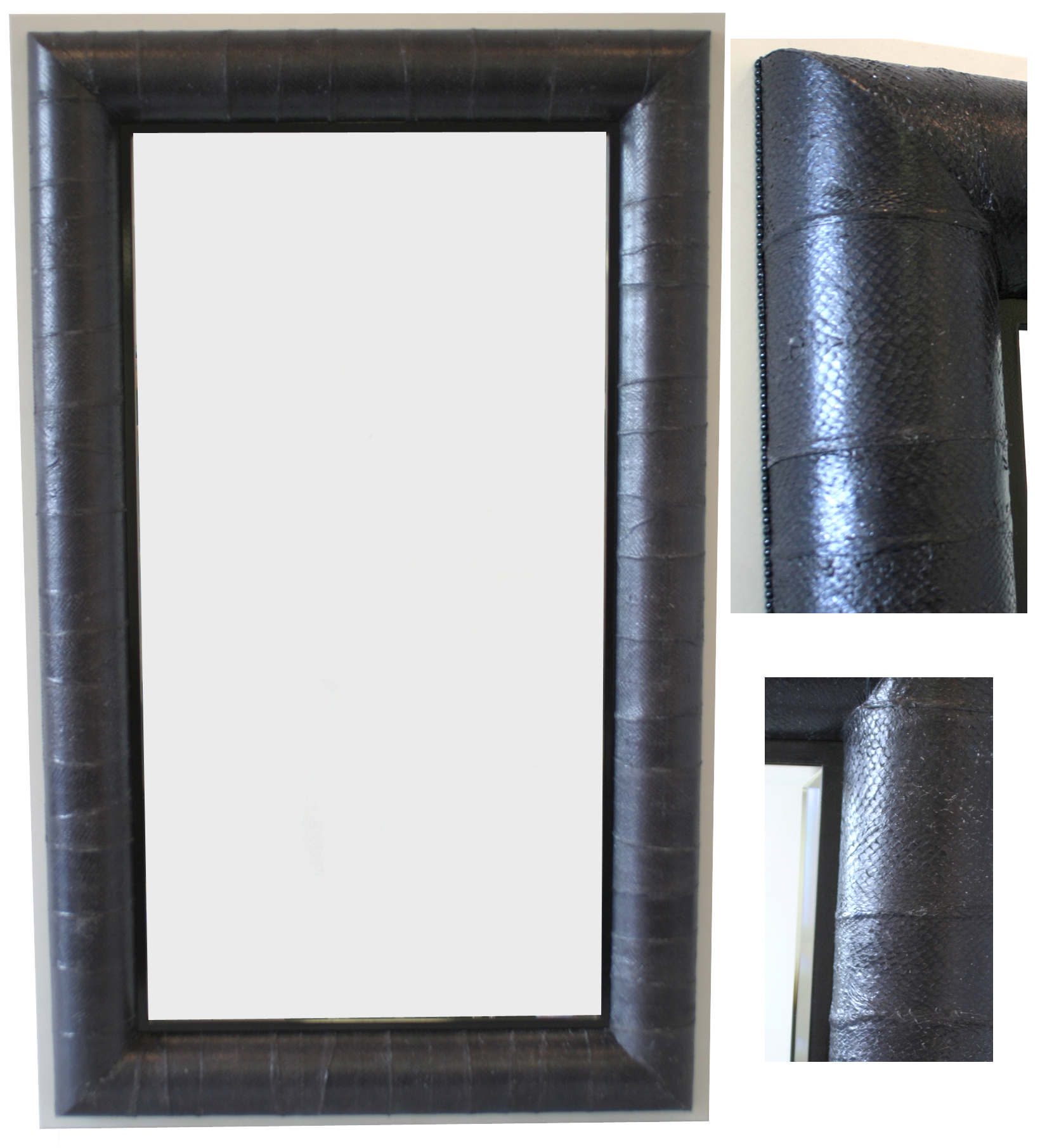 Bjornsson Large Rectangular Mirror Ocean Leather Home Furnishings Collection