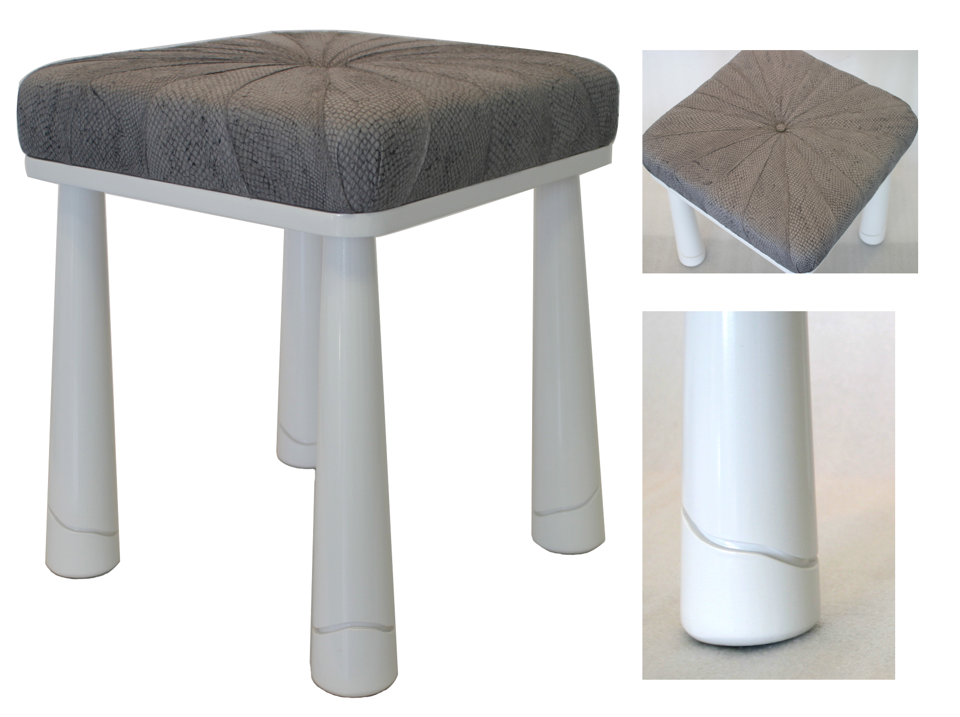 Bjornsson White Stool Ocean Leather Home Furnishings Collection