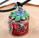 Amazing Design Red Series Metal Wishing Box Pendant Necklace