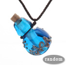 Sweet Design Perfume Bottle Pendant Glaze Necklace( Random Color)