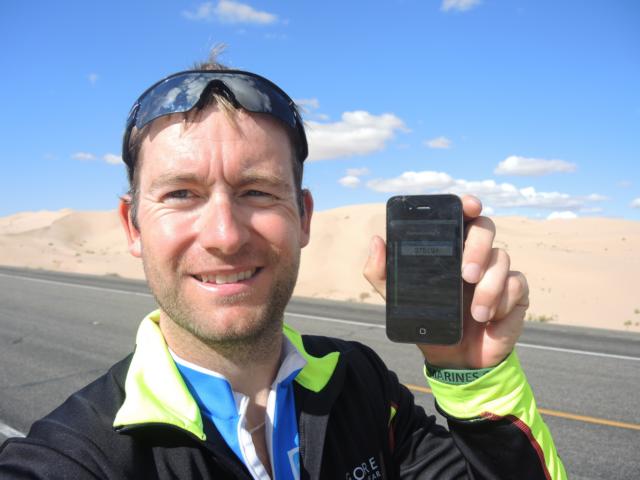 James Ketchell logs into his network from the desert via a smartphone