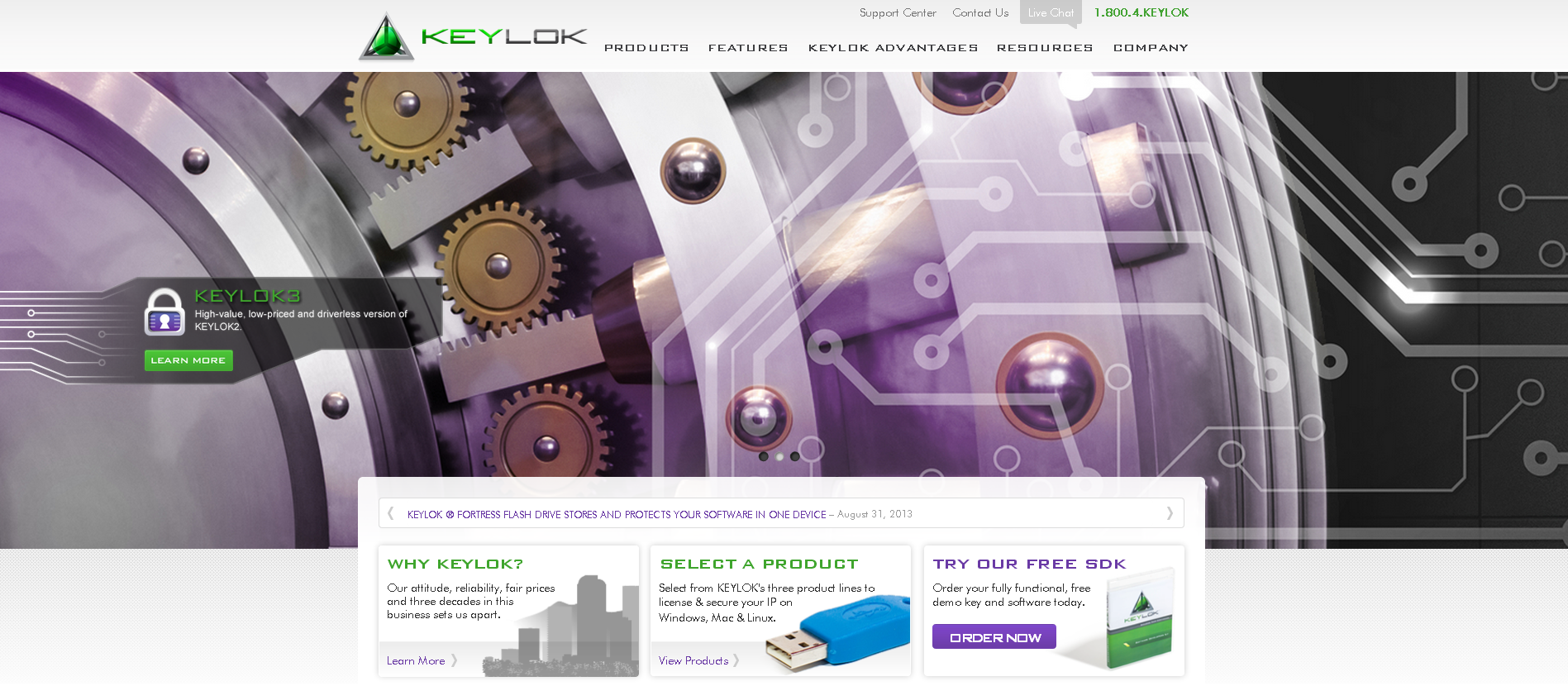 KEYLOK's New Homepage