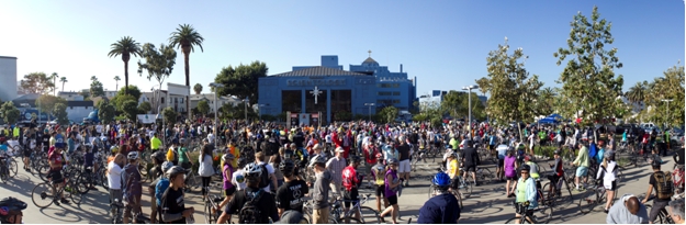 More than 700 bicyclists gathered at the Church of Scientology of Los Angeles April 27, 2014, to promote awareness of hit-and-run crime through Finish the Ride.