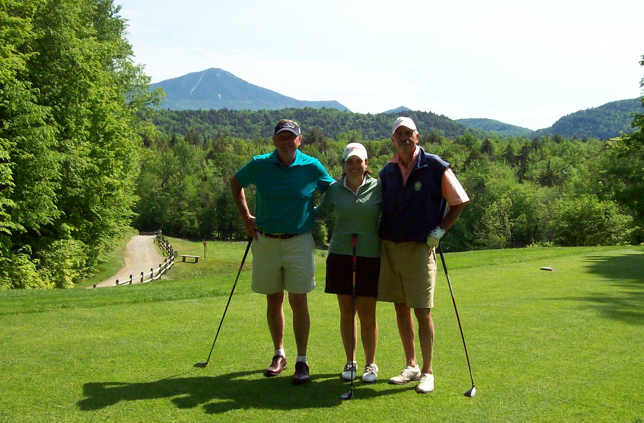 The view of Whiteface Mountain from the 6th tee.