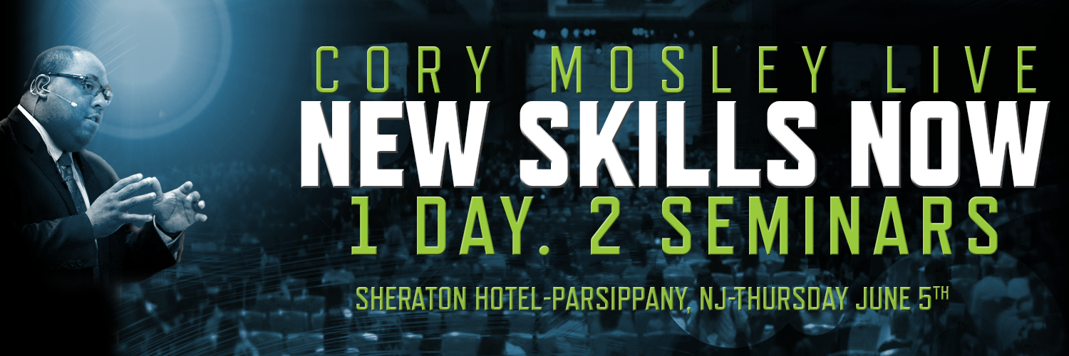 Leading progressive sales strategist Cory Mosley brings his hit seminar series "NEW SKILLS NOW" to New Jersey