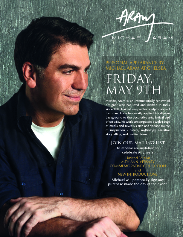 Come See Michael Aram at Chelsea Gifts on Friday May 19th.