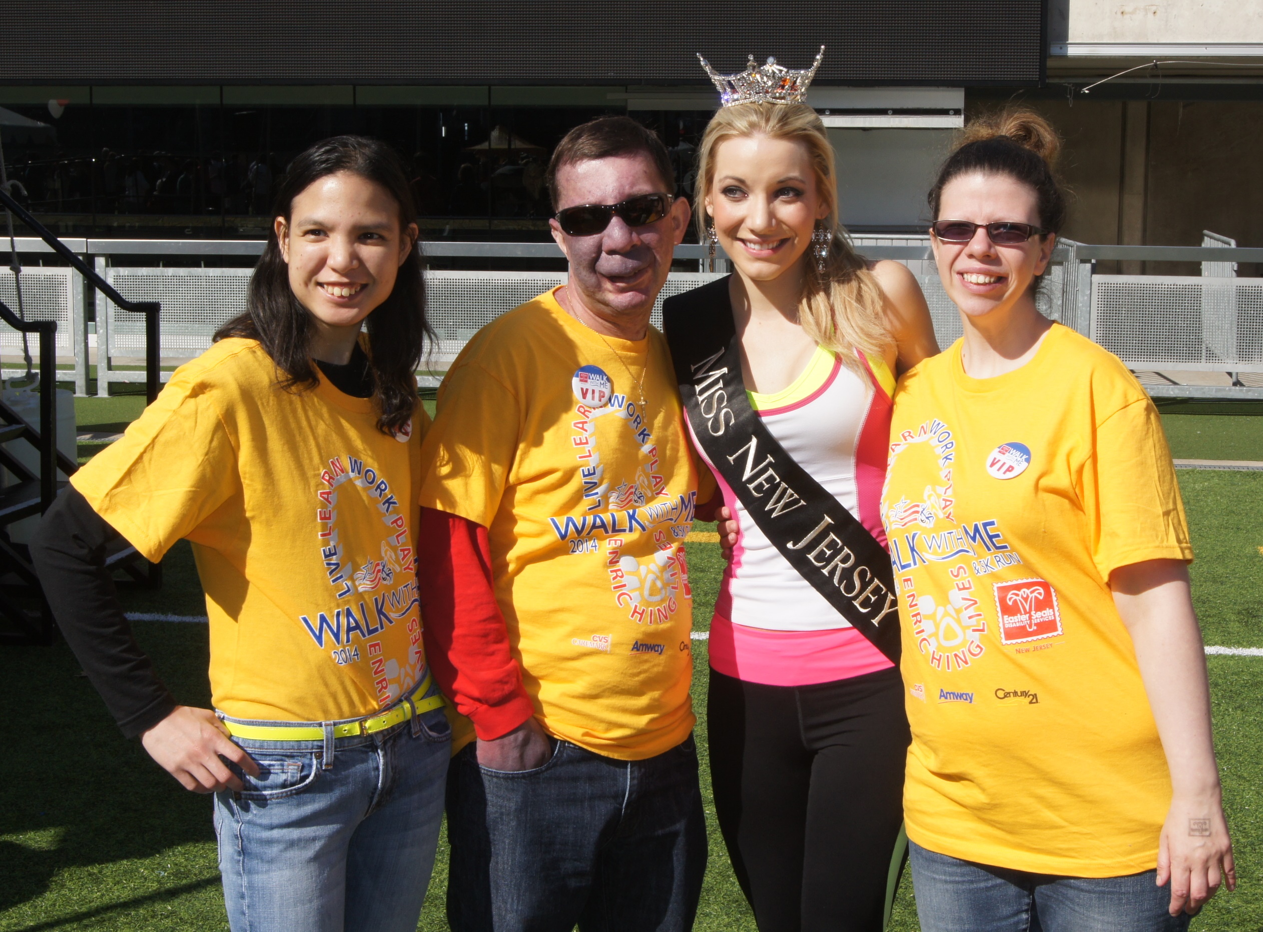 Honorary Ambassadors who are program participants at Easter Seals NJ pose with 2013 Miss New Jersey, Cara McCollum