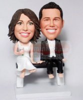 Sitting on a bench Cake Toppers