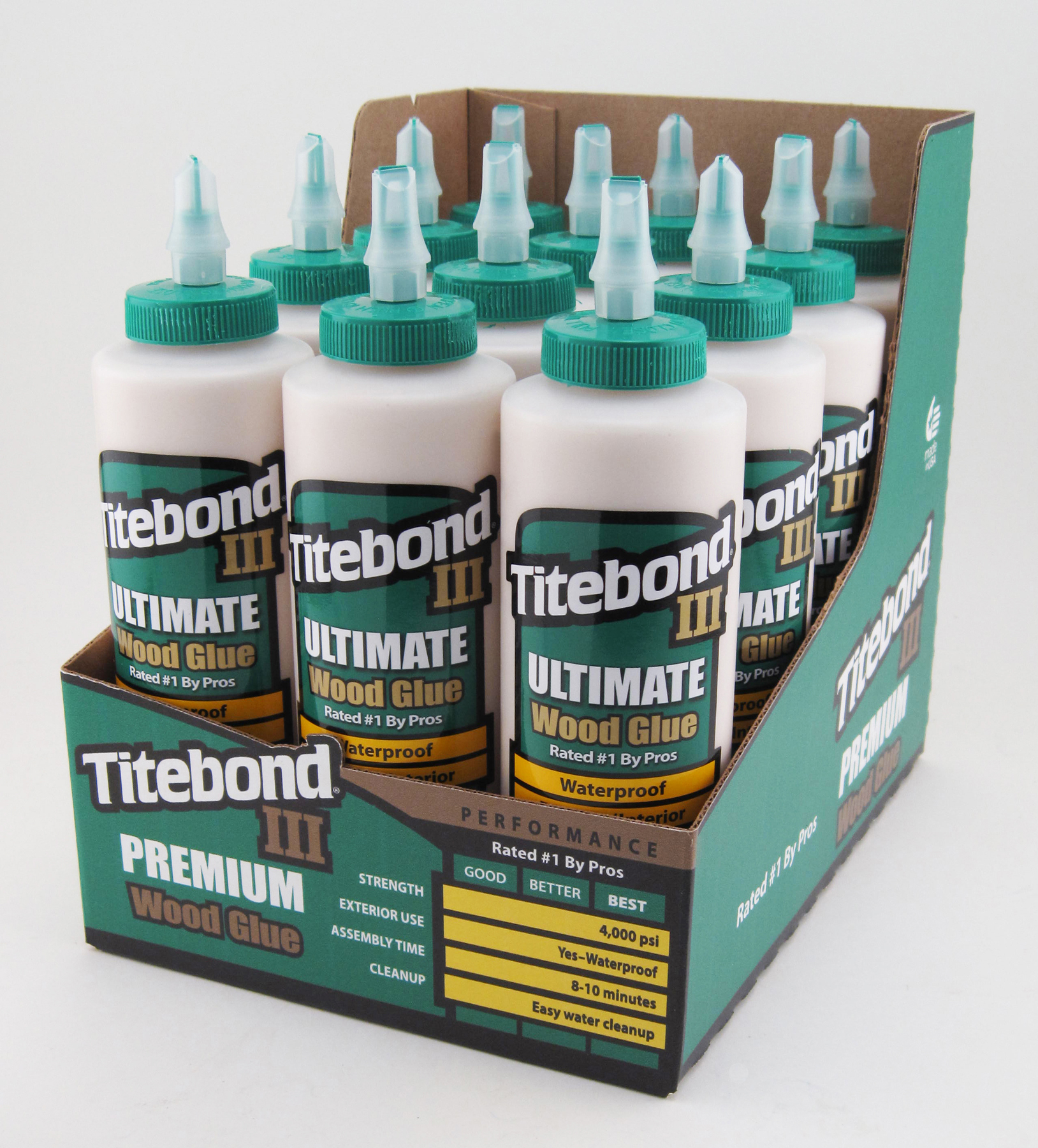 The new merchandising cartons for store shelves display Titebond's Performance Meter.