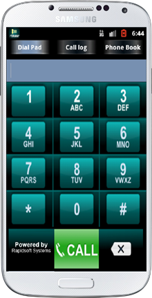rDialer Screen of Mobile Dialer