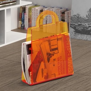 Zuo Modern Purse Magazine Rack Transparent Orange 401164