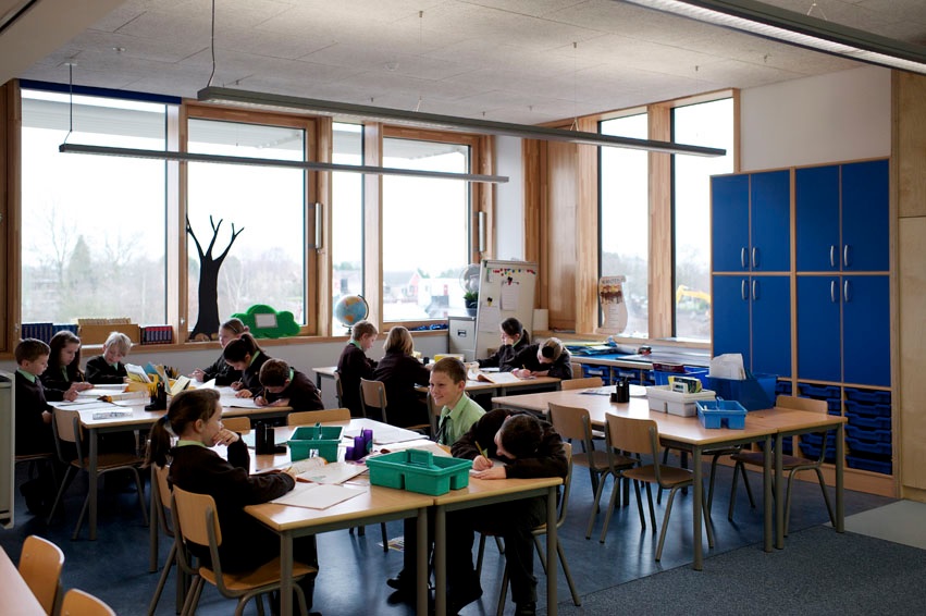 Interior of Passive House school by Architype