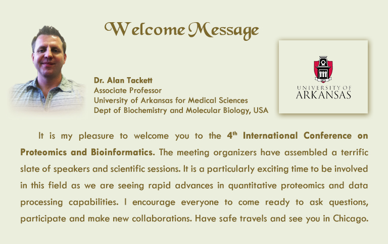 Welcome message by Dr. Alan J Tackett