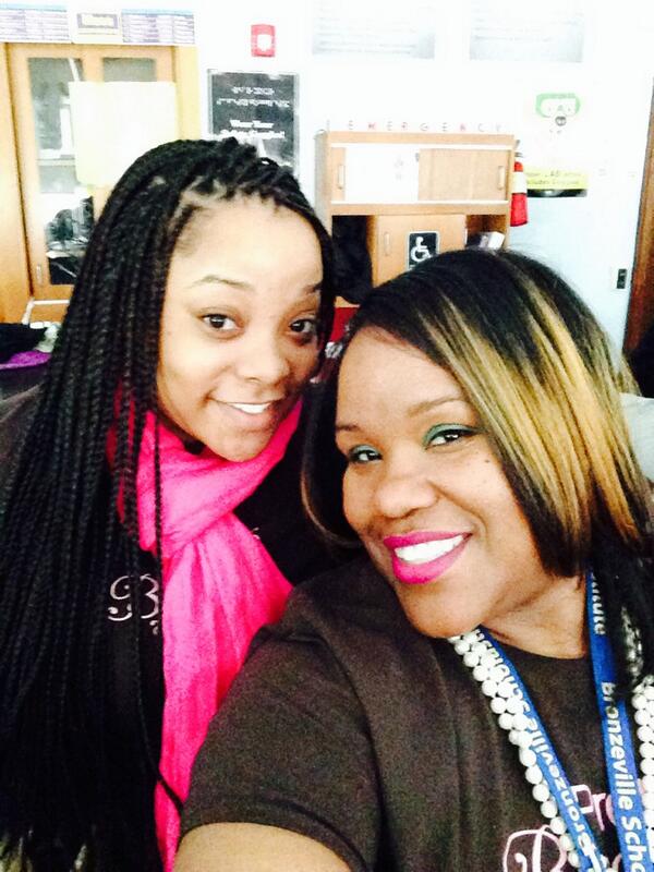 A  Student in the PBG Club at Bronzeville Scholastic H.S. in Chicago with Facilitator, Kyla Matthews.