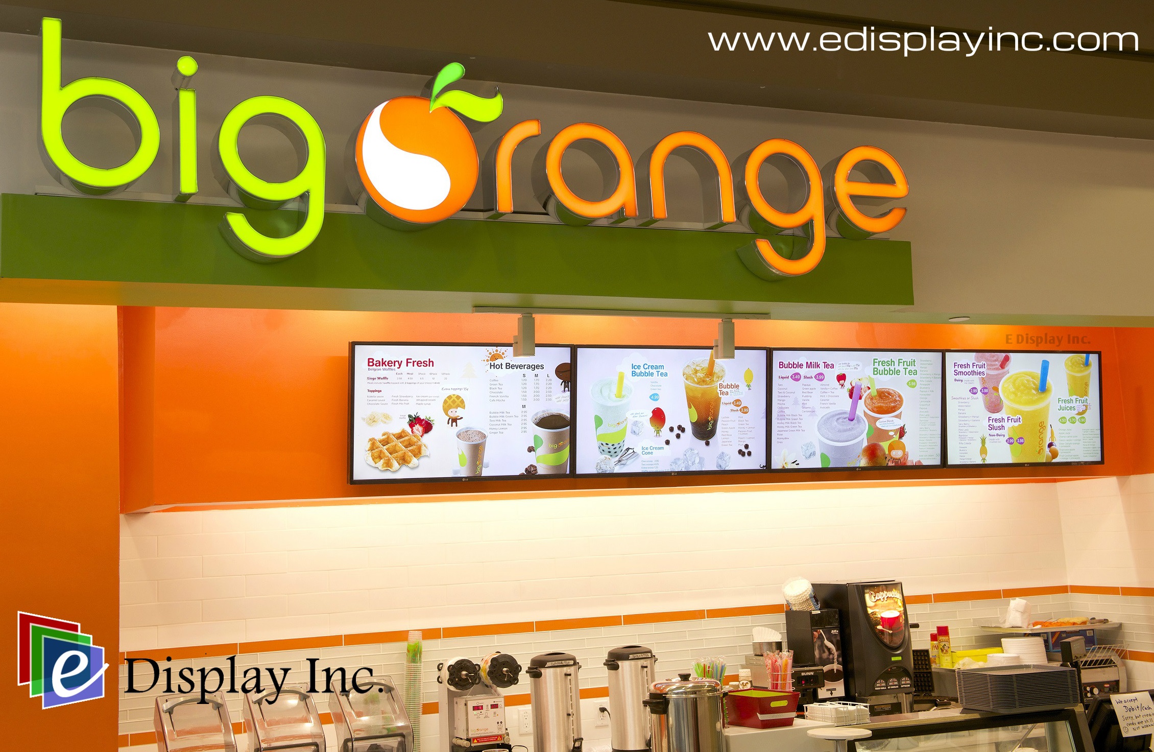 E Display Digital Menu Boards for Big Orange