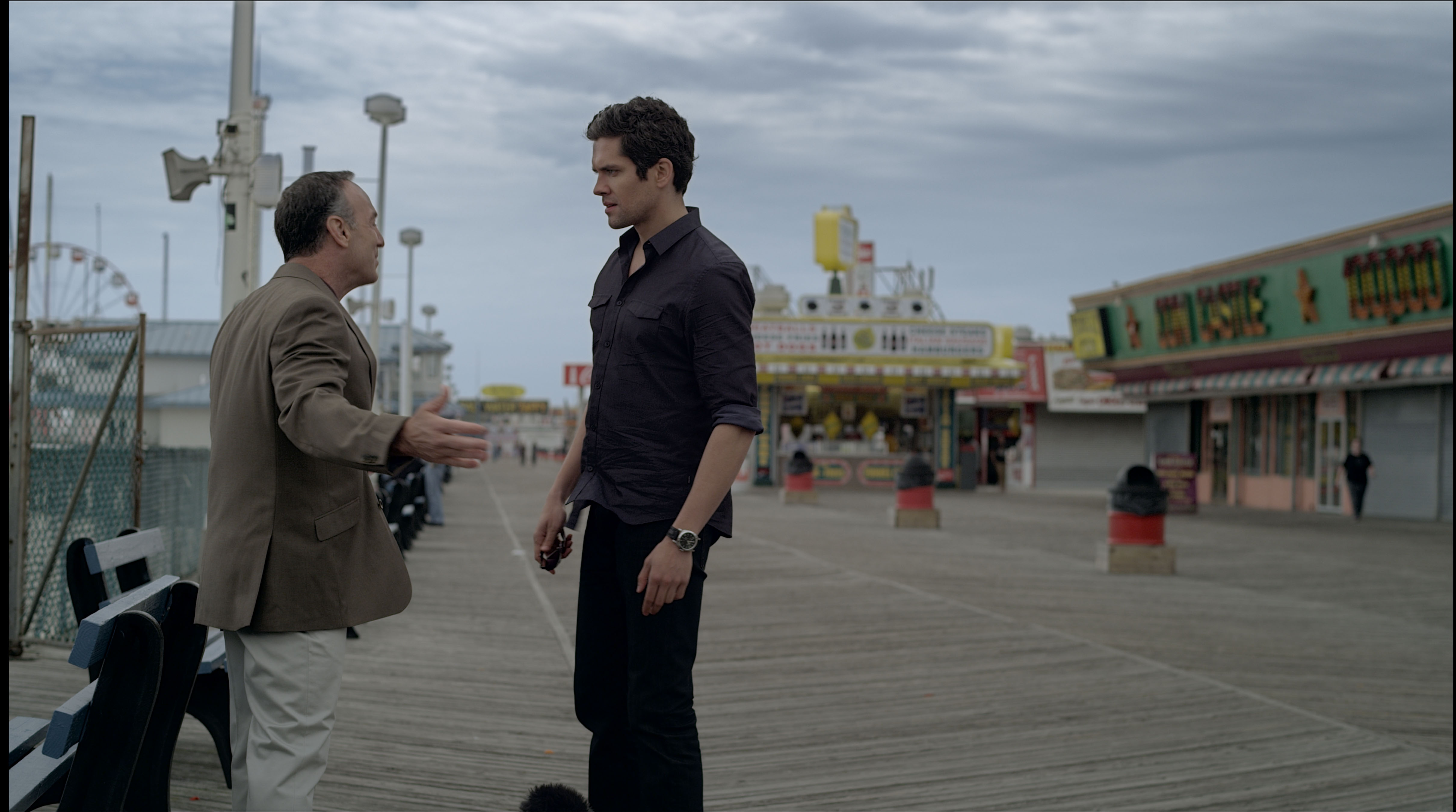 Peter Onorati (John Trevi) and Neal Bledsoe (Vic Trevi) on the Seaside Heights Boardwalk, NJ.