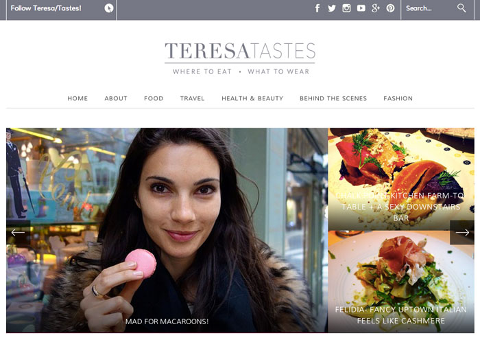 TeresaTastes.com Food and Fashion blog by Top Model Teresa Moore