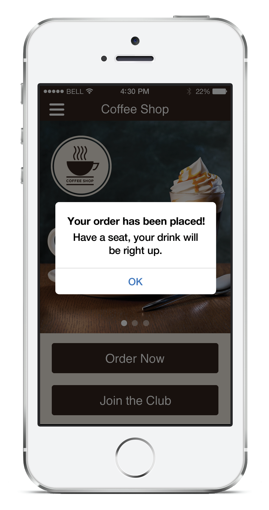 Order placed push notification