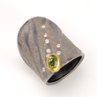 Atelier Zobel Peridot and Diamond Ring in Oxidized Silver, 18k and Platinum