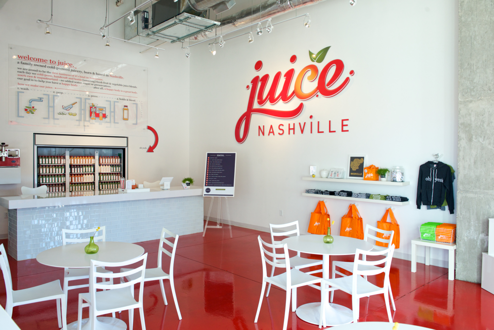 The first "juice. Nashville"  First Retail Location - "ICON in The Gulch" in Nashville, Tennessee
