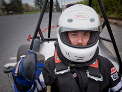 Driver Ryan Wetherhold ’14 is ready for another lap. Driver Ryan Wetherhold ’14 is ready for another lap. multidisciplinary student team at Lafayette College has designed and built a high-performance race car for the Formula SAE Collegiate Design Series.