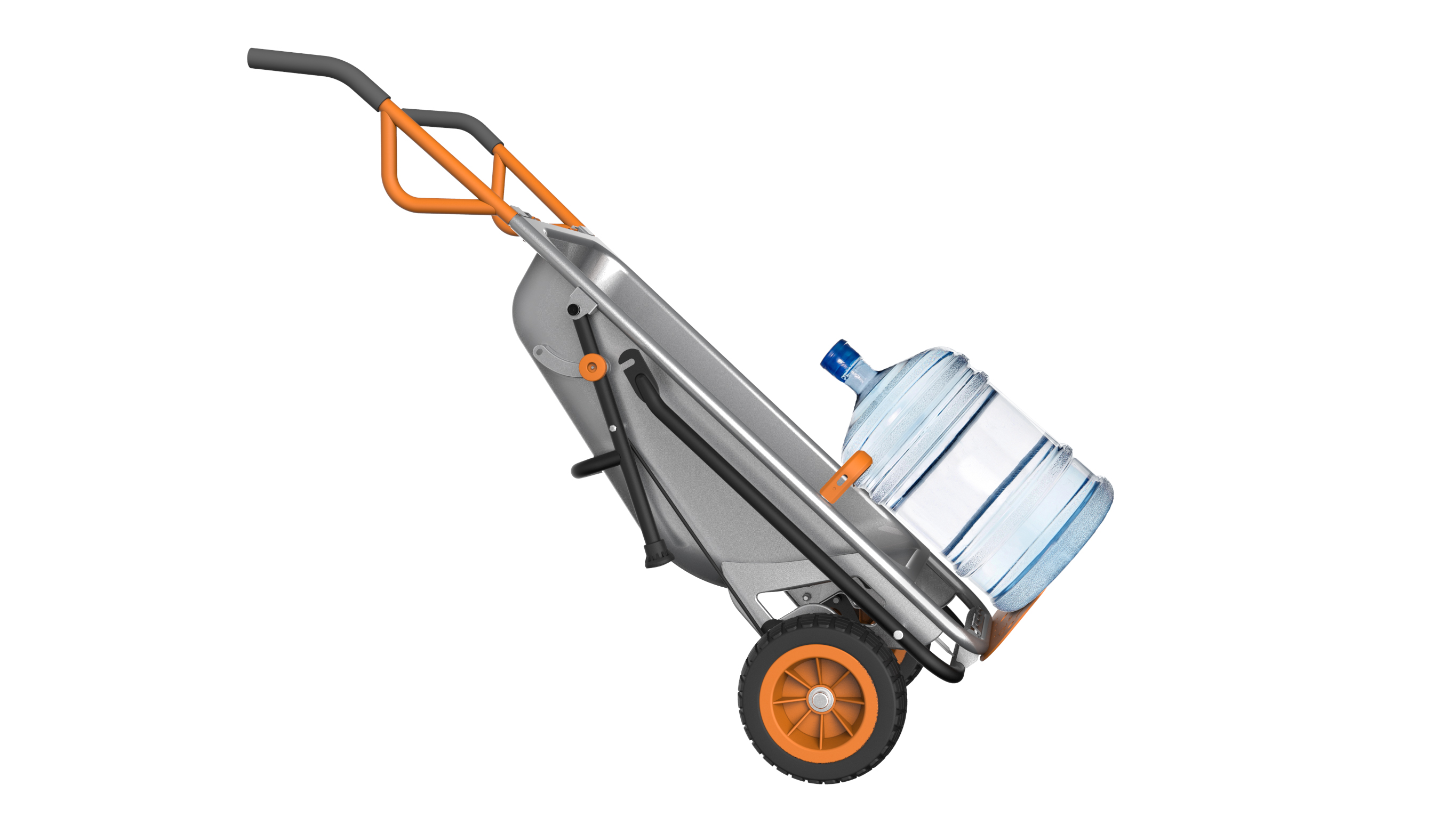 WORX AeroCart comes with cylinder accessory for transporting water jugs and propane tanks.