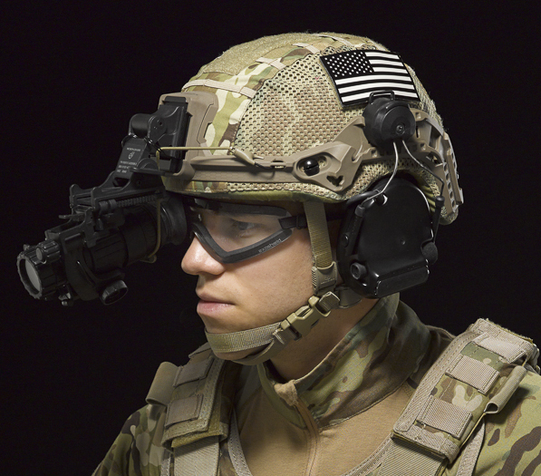 Revision's new High-Cut Batlskin Helmet features the upgraded Viper Front Mount and Interlocking Long Rails for attachment of headborne accessories and NVG.